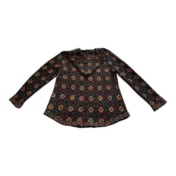 🌷3/$15🌷 Papillion Rainbow Aztec Zip Front Hooded Cardigan - Size XL - Picture 3 of 13